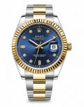 Blue Diamond Dial Two-Tone Luxury Watch for Men