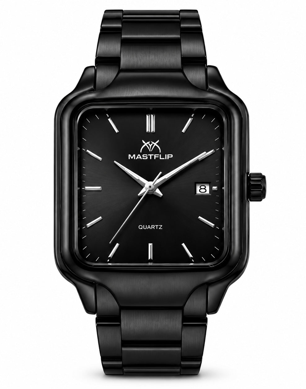 Matte Black Square Luxury Watch